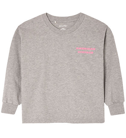 American Vintage Bluse - Fizvalley - Gråmeleret m. Print