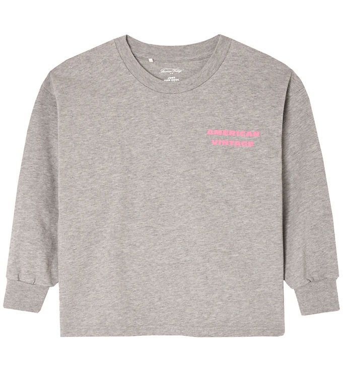 American Vintage Bluse - Fizvalley - Gråmeleret m. Print