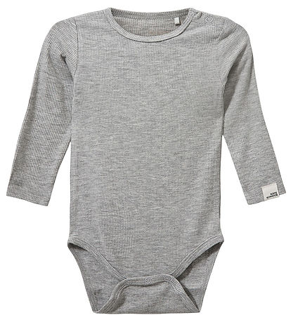 Sofie Schnoor Bodysuit l/s - Rib - DicteSB - Grey Melange