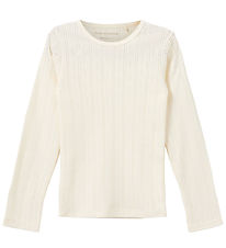 Sofie Schnoor Bluse - PetriciaSY Pointelle - Off White m. Hulmøn Sofie Schnoor Bluse - PetriciaSY Pointelle - Off White m. Hulmøn