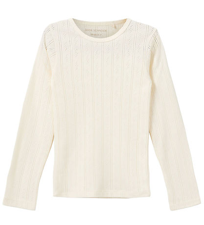 Sofie Schnoor Bluse - PetriciaSY Pointelle - Off White m. Hulmøn Sofie Schnoor Bluse - PetriciaSY Pointelle - Off White m. Hulmøn