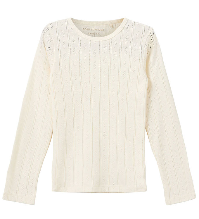 Sofie Schnoor Bluse - PetriciaSY Pointelle - Off White m. Hulmøn