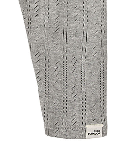 Sofie Schnoor Leggings - Nalinesb - Grey Melange w. Pointelle