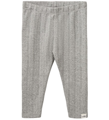 Sofie Schnoor Leggings - Nalinesb - Grey Melange w. Pointelle