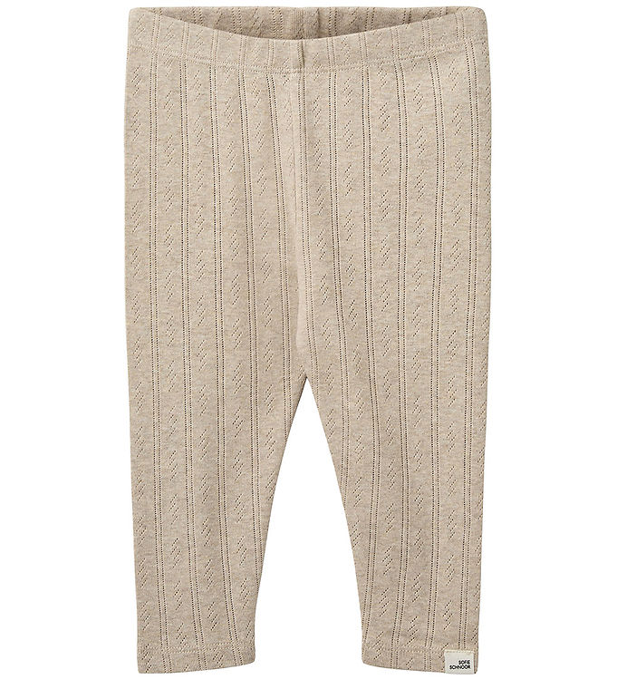 Sofie Schnoor Nalinesb Leggings - Beige med Hulmønster