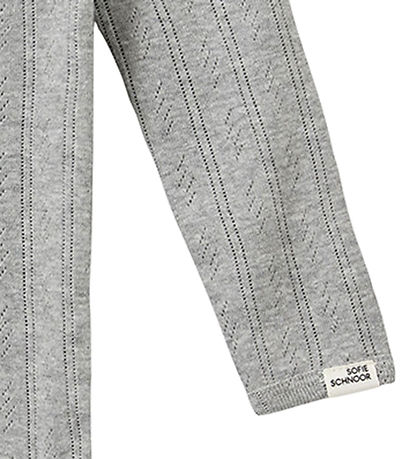 Sofie Schnoor Body l/æ - DicteSB - Gråmeleret m. Hulmønster