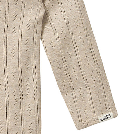 Sofie Schnoor Bodysuit l/s - DicteSB - Beige w. Pointelle