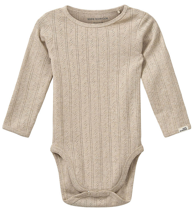 Sofie Schnoor Body l/æ - DicteSB - Beige m. hulmønster