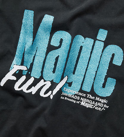 Mads Nørgaard T-Shirt - Tristi - Sort/Blå m. Glimmer