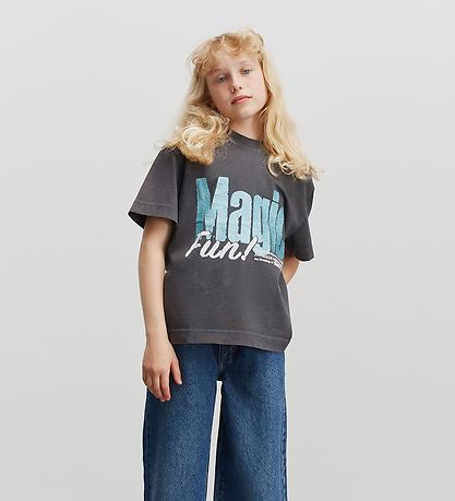 Mads Nørgaard T-Shirt - Tristi - Sort/Blå m. Glimmer