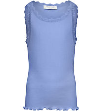 Rosemunde Top - Rib - Balta - Blue Heaven m. Blonder