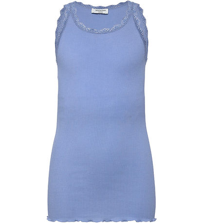 Rosemund Top - Lang - Rib - Balta - Blue Heaven m. Blonder
