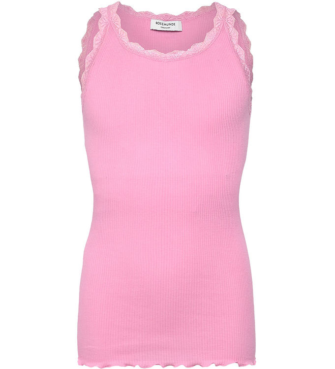 Rosemund Top - Lang - Rib - Balta - Prism Pink m. Blonder