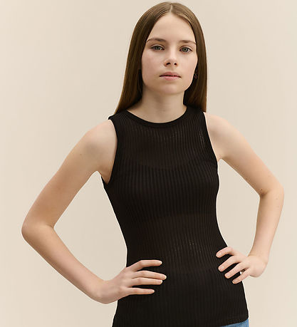 Rosemunde Top - Rib - Baku - Sort Rosemunde Top - Rib - Baku - Sort