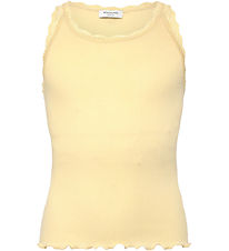 Rosemunde Top - Rib - Balta - Pastel Yellow m. Blonder