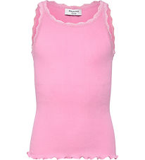 Rosemunde Top - Rib - Balta - Prism Pink m. Bonder