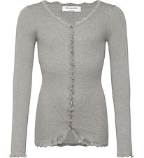 Rosemunde Cardigan - Rib - Balta - Gråmeleret m. Blonder Rosemunde Cardigan - Rib - Balta - Gråmeleret m. Blonder
