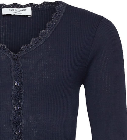 Rosemunde Cardigan - Rib - Balta - Navy m. Blonder Rosemunde Cardigan - Rib - Balta - Navy m. Blonder