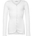 Rosemunde Cardigan - Rib - Balta - New White m. Blonder Rosemunde Cardigan - Rib - Balta - New White m. Blonder