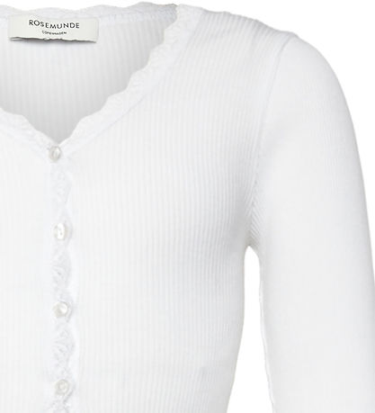 Rosemunde Cardigan - Rib - Balta - New White m. Blonder Rosemunde Cardigan - Rib - Balta - New White m. Blonder