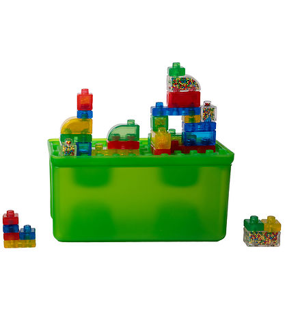 Jelly Blox Opbergbox m. Blokken - 2-in-1 - 30 Onderdelen - Groen