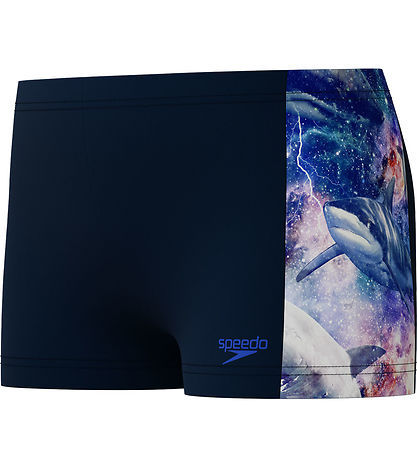Speedo Badebukser - Digital Panel - Navy m. Hajer