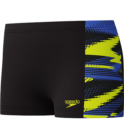 Speedo Badebukser - HyperBoom Panel - Sort m. Gul/Blå Speedo Badebukser - HyperBoom Panel - Sort m. Gul/Blå