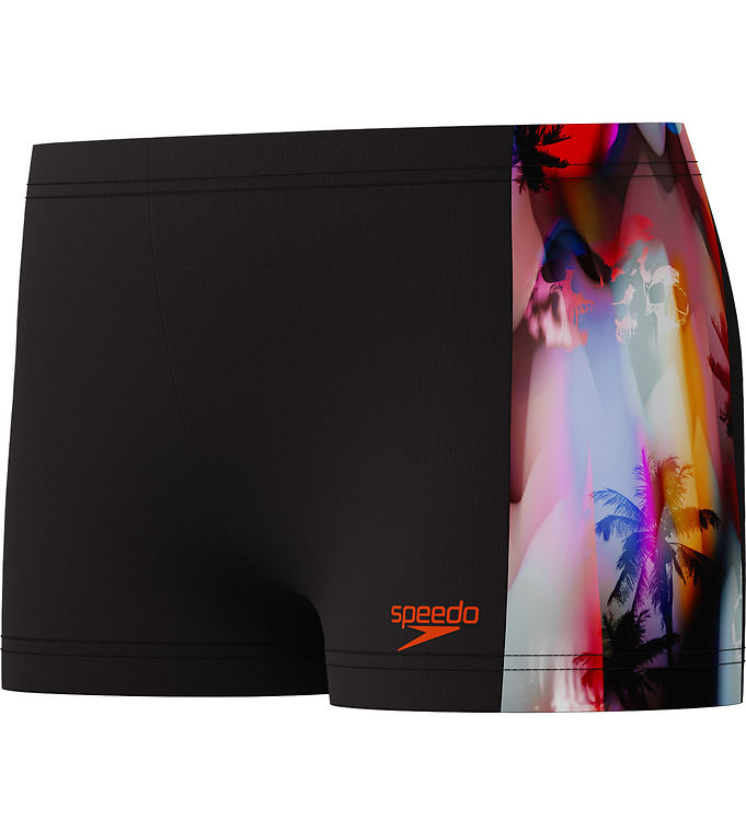 Speedo Badebukser - Digital Panel - Sort m. Print