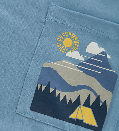 Color Kids T-shirt - Faded Denim m. Print