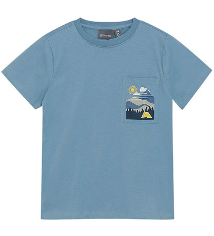 Color Kids T-shirt - Faded Denim m. Print Color Kids T-shirt - Faded Denim m. Print
