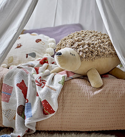 Bloomingville Mini Tæppe - 160x130 cm - Sweets Plaid - Nature