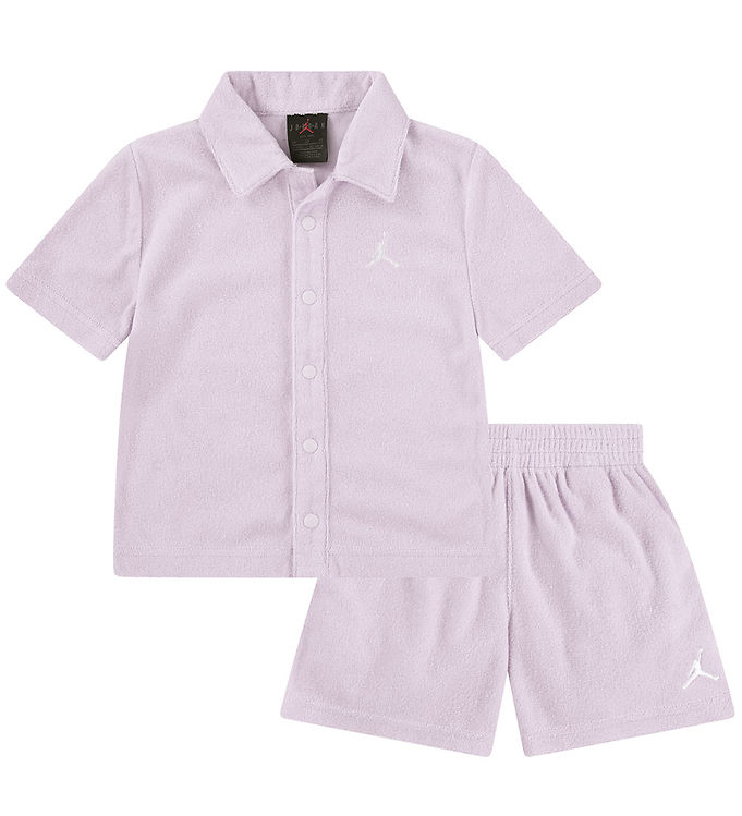 Jordan Shortssæt - Skjorte/Shorts - Frotté - Doll m. Logo