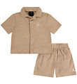Jordan Shortssæt - Skjorte/Shorts - Frotté - Hemp m. Logo  Jordan Shortssæt - Skjorte/Shorts - Frotté - Hemp m. Logo