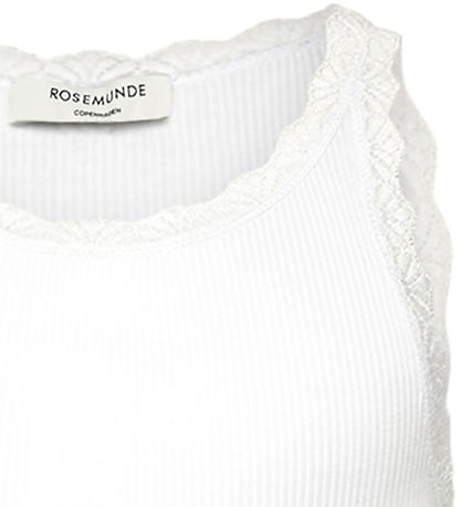 Rosemunde Top - Rib - Balta - New White m. Blonder Rosemunde Top - Rib - Balta - New White m. Blonder