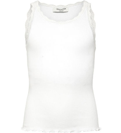 Rosemunde Top - Rib - Balta - New White m. Blonder Rosemunde Top - Rib - Balta - New White m. Blonder