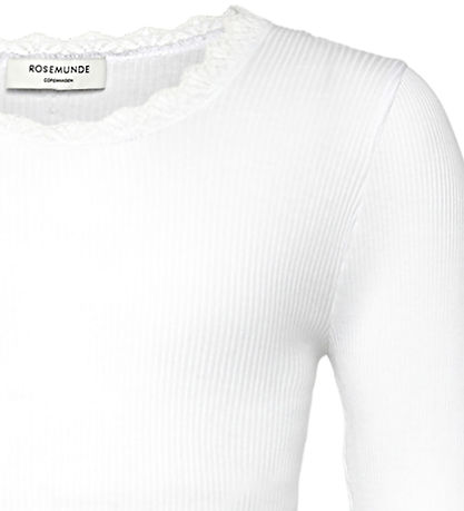 Rosemunde Bluse - Rib - Balta - New White m. Blonder