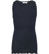 Rosemunde Top - Lang - Rib - Balta - Navy m. Blonder Rosemunde Top - Lang - Rib - Balta - Navy m. Blonder