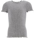 Rosemunde T-shirt - Rib - Balta - Gråmeleret m. Blonder Rosemunde T-shirt - Rib - Balta - Gråmeleret m. Blonder