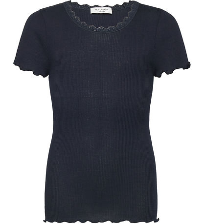Rosemunde T-shirt - Rib - Balta - Navy m. Blonder Rosemunde T-shirt - Rib - Balta - Navy m. Blonder