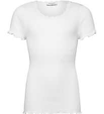 Rosemunde T-shirt - Rib - Balta - New White m. Blonder Rosemunde T-shirt - Rib - Balta - New White m. Blonder