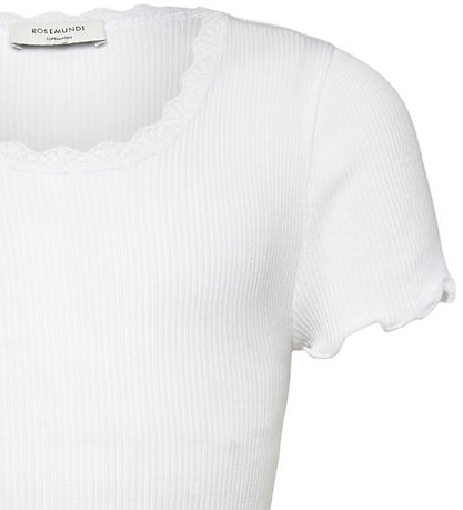 Rosemunde T-shirt - Rib - Balta - New White m. Blonder Rosemunde T-shirt - Rib - Balta - New White m. Blonder