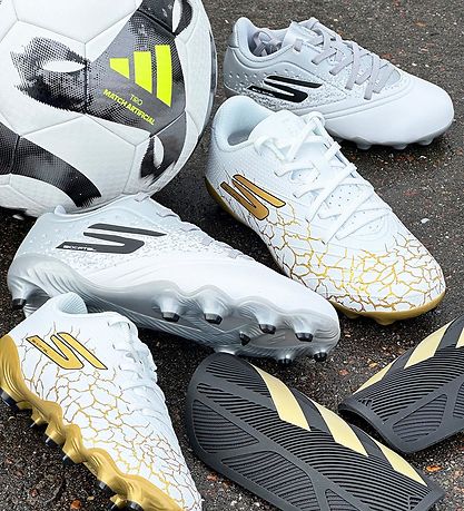 Skechers Fodboldstøvler - Razor 1.5 JR Youth FG - Hvid/Sølv