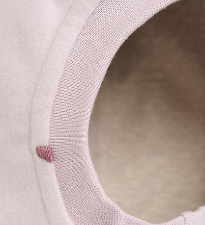 Huttelihut Balaclava - Fleece - 2-layer - Cloud Gray w. Hearts