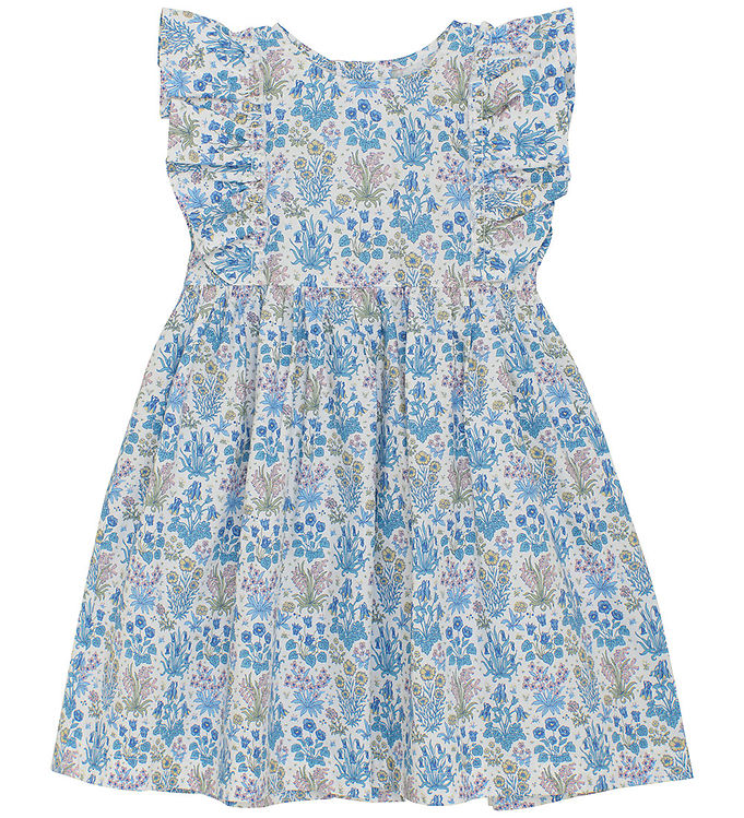 Huttelihut Kjole - Soft Chambray m. Blomster