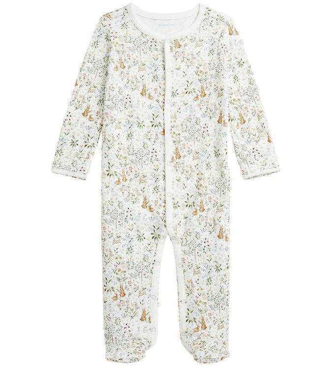 Polo Ralph Lauren Heldragt - Hvid m. Blomster/Harer