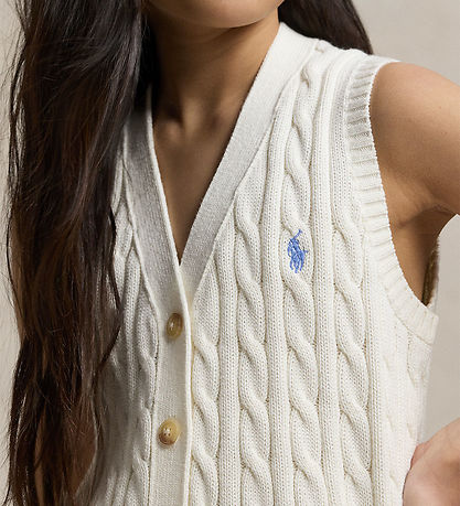 Polo Ralph Lauren Vest - Strik - Hvid Polo Ralph Lauren Vest - Strik - Hvid