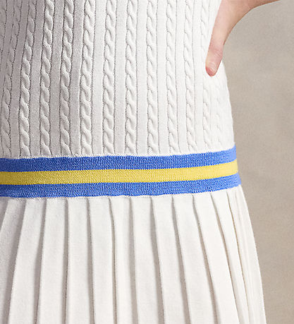 Polo Ralph Lauren Kjole - Strik - Hvid m. Blå