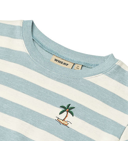 Wheat T-shirt - Liam - Calm Blue Stripe