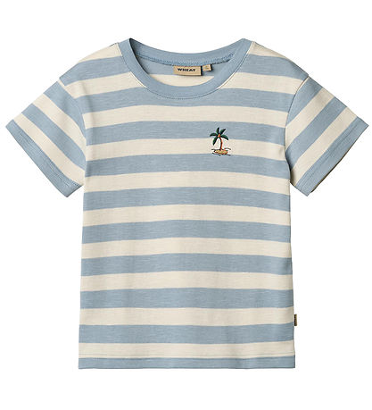 Wheat T-shirt - Liam - Calm Blue Stripe