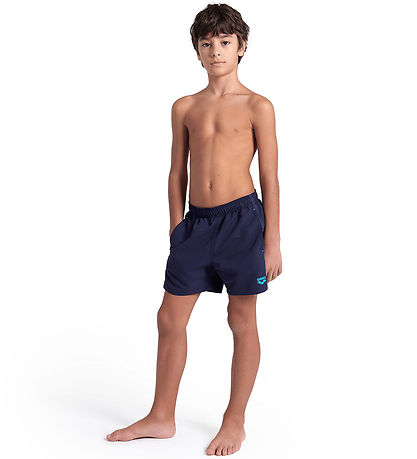Arena Badeshorts - Solid R - Navy/Türkis
